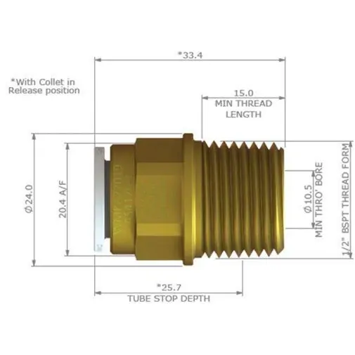 JG BRASS MALE ADAPTOR BSP - Image 3