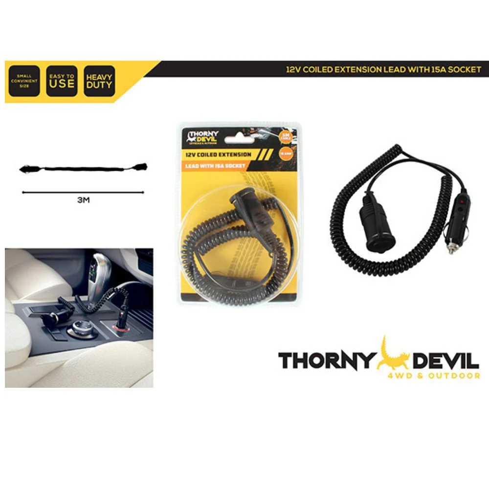 12V COILED EXTENSION LEAD - Image 2