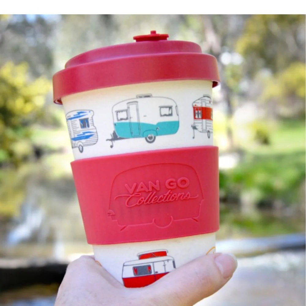 BAMBOO CARAVAN TRAVEL MUG RED - Image 3