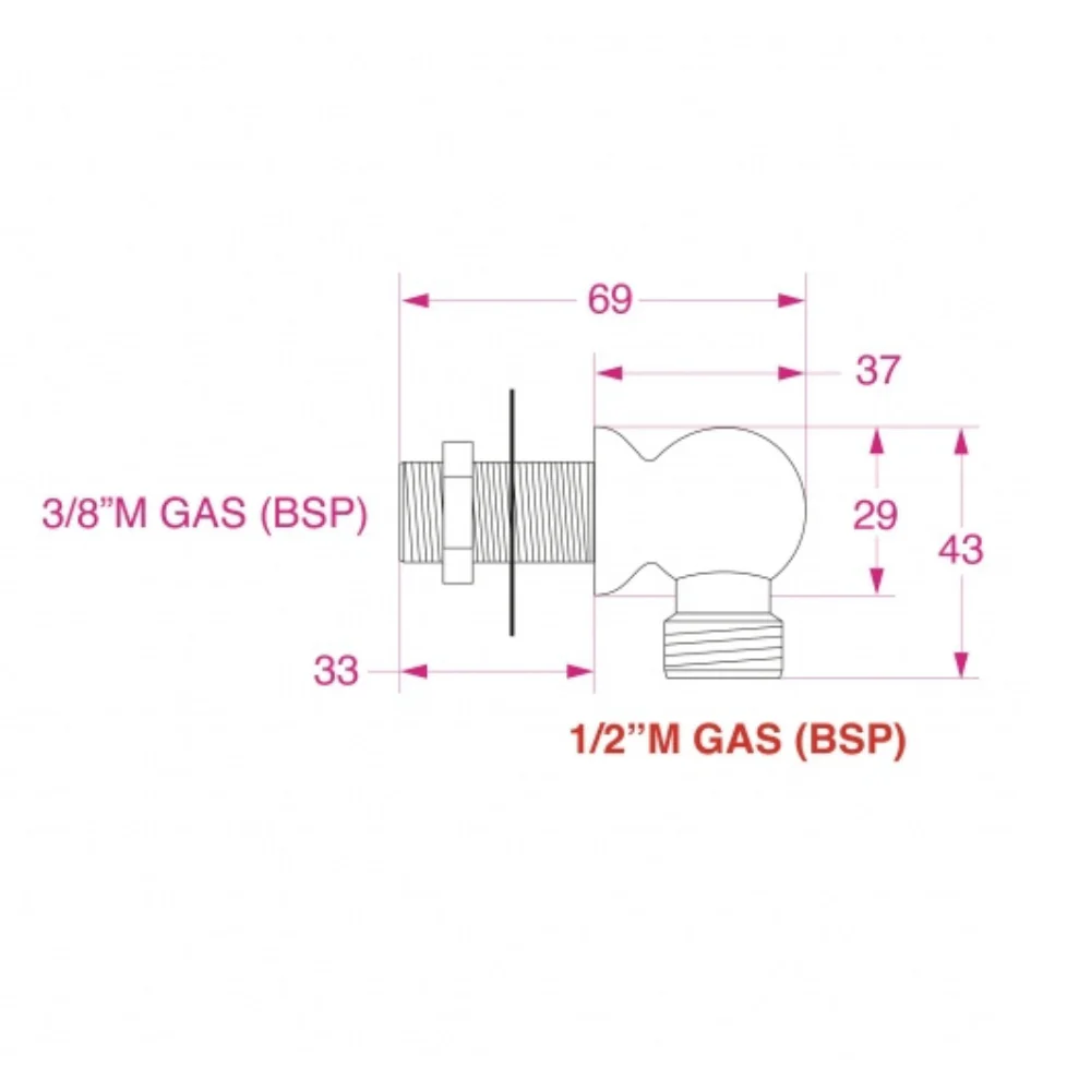 BARKA BULKHEAD ELBOW WATER CONNECTION 1/2" - Image 3