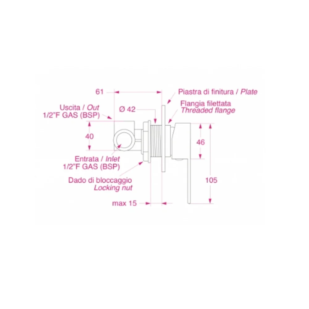 BARKA FLAT HANDLE SHOWER MIXER - Image 5