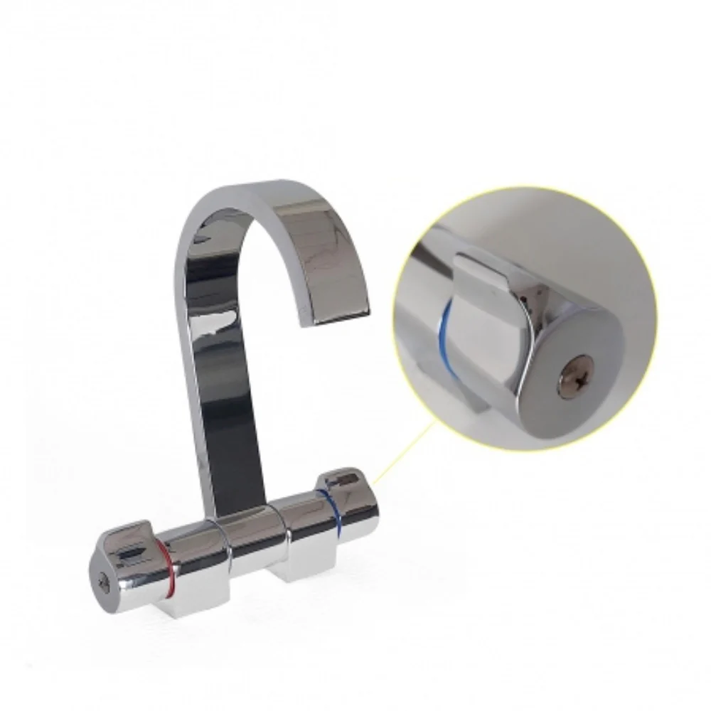 BARKA DBL HANDLE FOLD DOWN FLAT J SPOUT MIXER