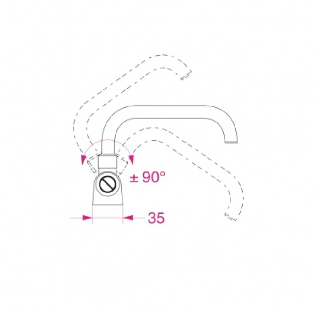 BARKA SINGLE HANDLE FOLD DOWN LOW SPOUT MIXER - Image 6