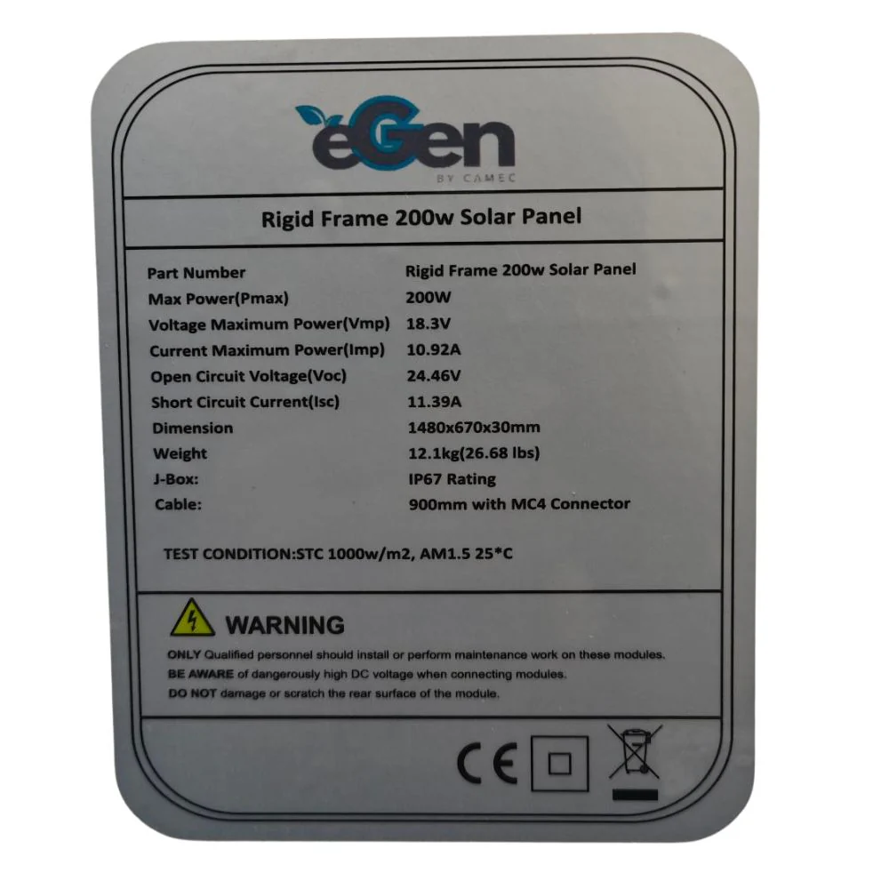 EGEN SOLAR PANEL 200W 12V - Image 3