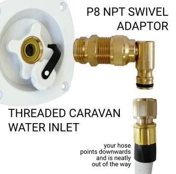 FLAT OUT MAINS WATER INLET - 90° BRASS - Image 2