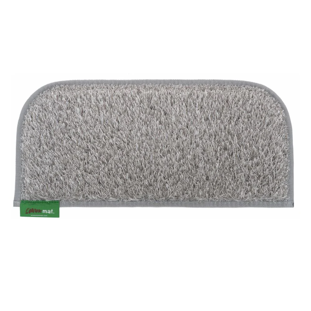 MUK MAT ROUNDED CARAVAN STEP LIGHT GREY SMALL 26 X 55CM