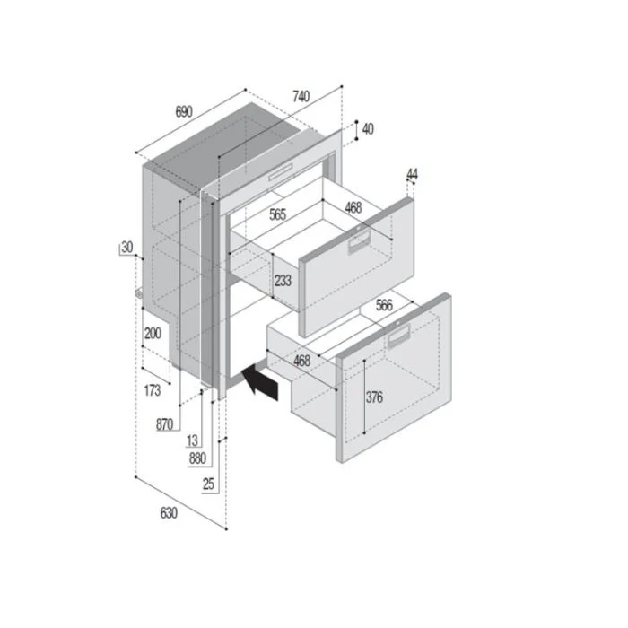VITRI DW210DT 2 DRAW FREEZ/FR - Image 3